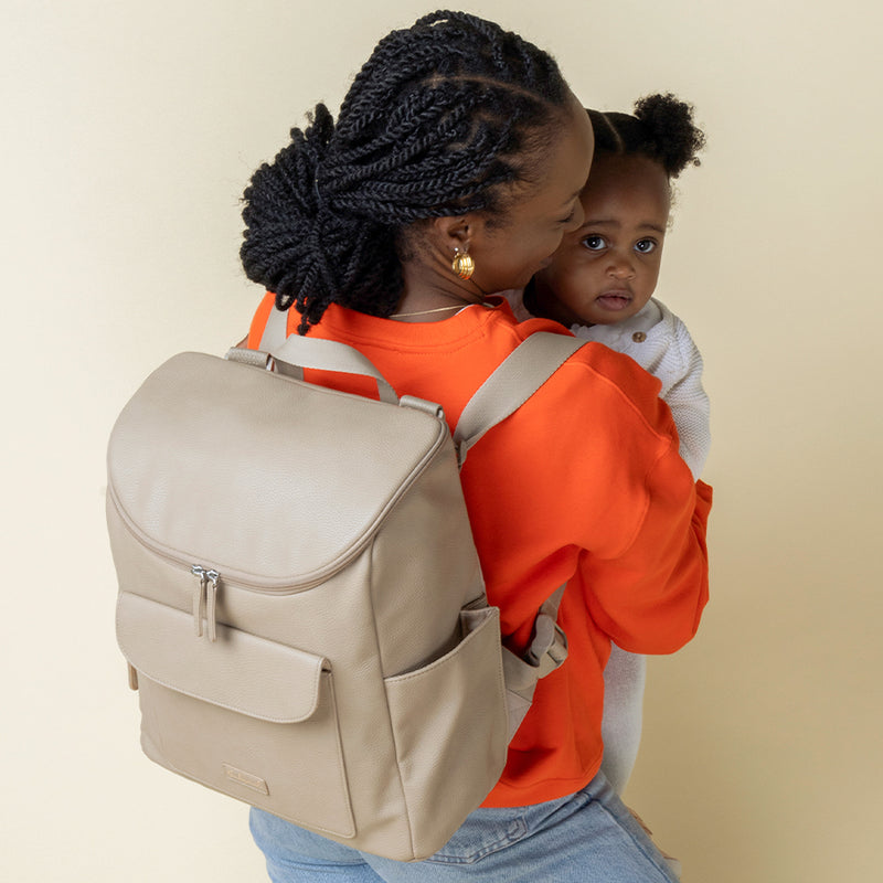 Lennox Vegan Leather Convertible Backpack Oat