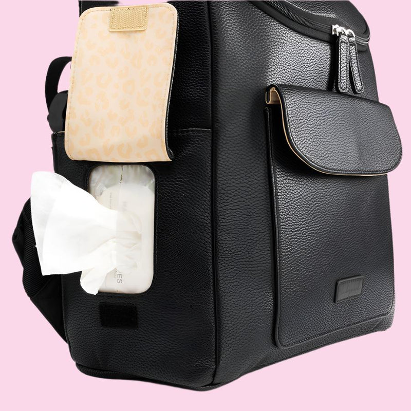 Lennox Vegan Leather Convertible Backpack Black