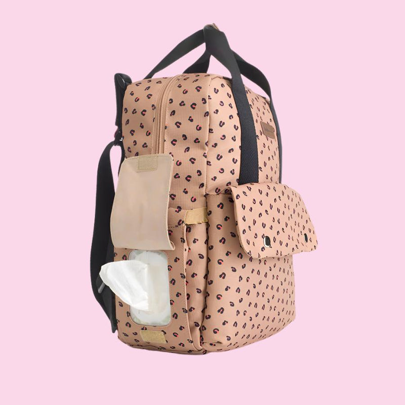 Georgi eco Convertible Backpack Caramel Leopard
