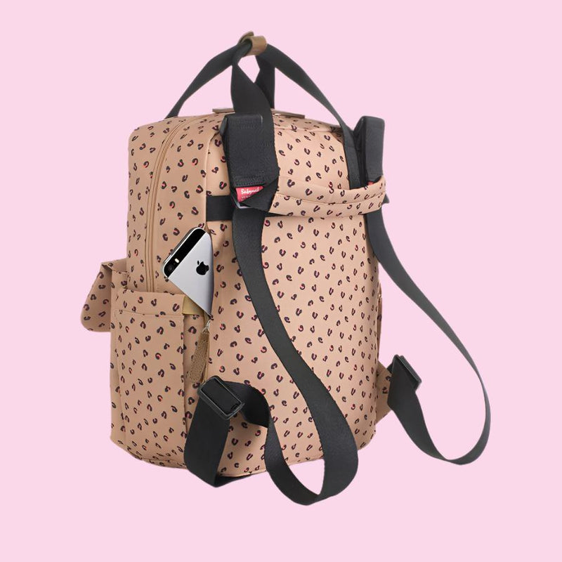 Georgi eco Convertible Backpack Caramel Leopard