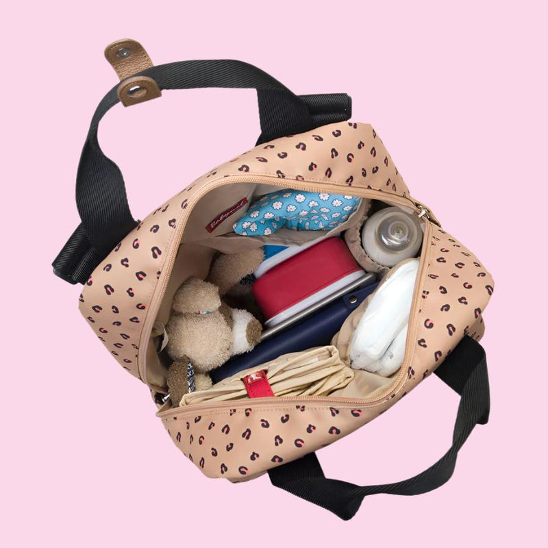 Georgi eco Convertible Backpack Caramel Leopard